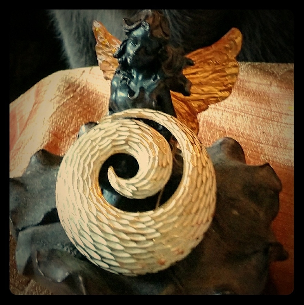 3/$18 VTG "BSK" Energy Swirl Goddess Brooch Diamond-Cut!